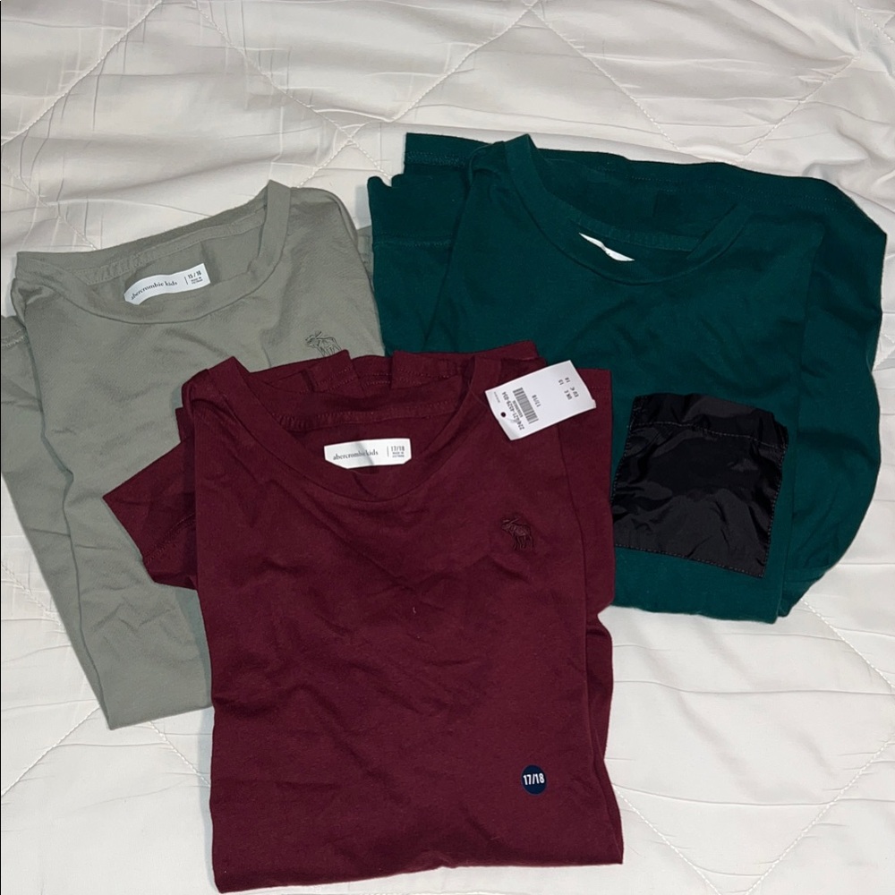 Abercrombie Kids Long Sleeve Tees - Green, Gray, and Maroon
